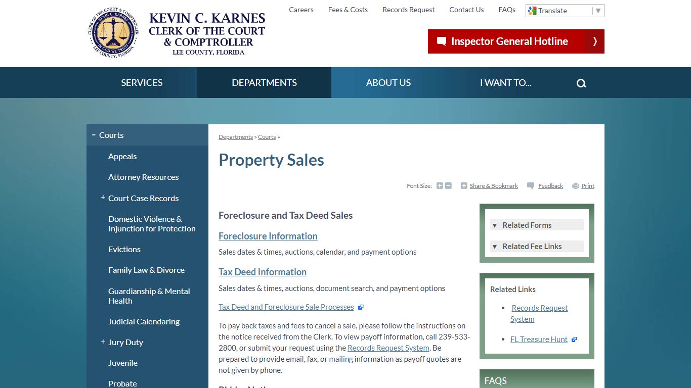 Property Sales | Lee County Clerk of Court, FL