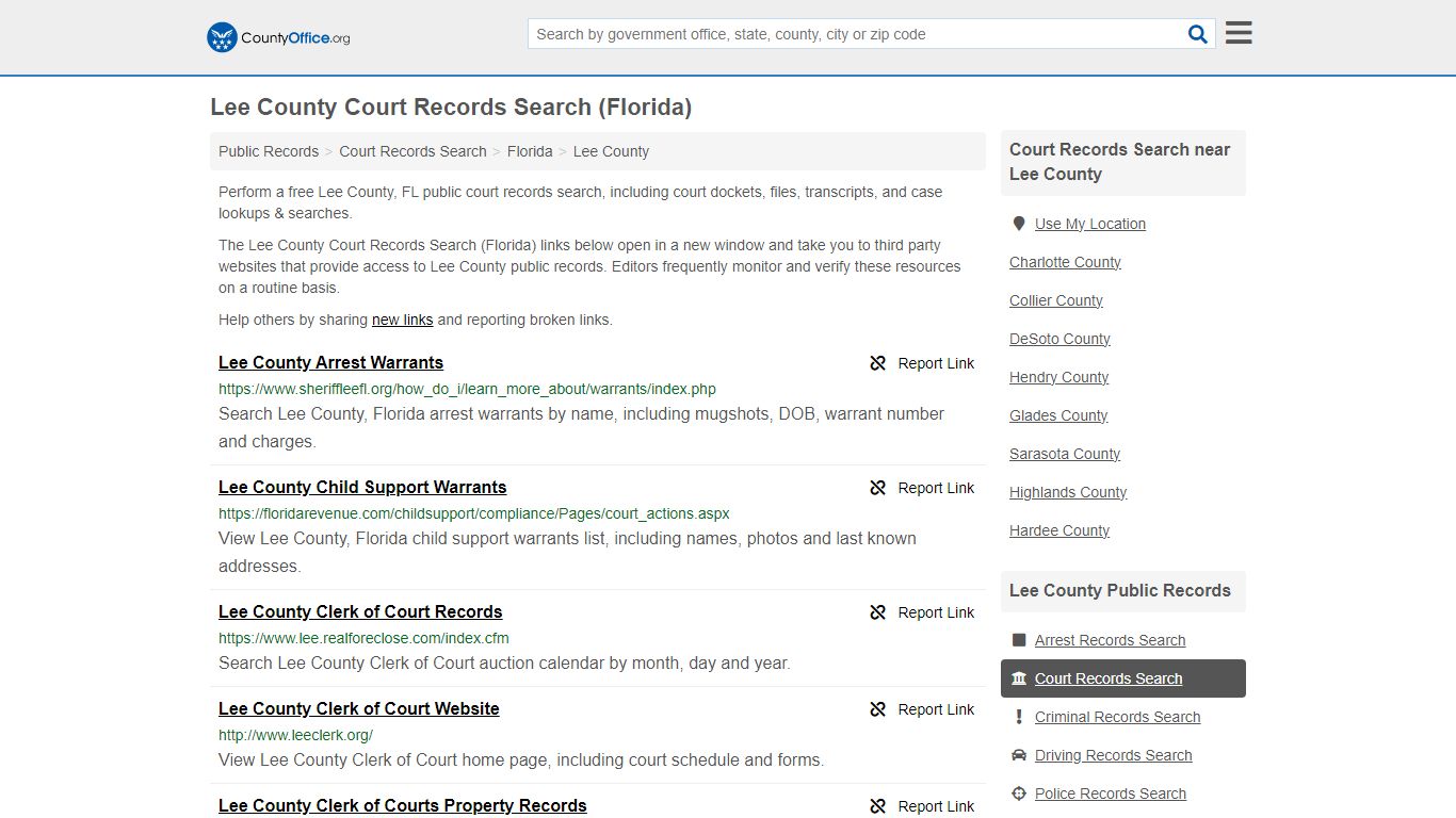 Court Records Search - Lee County, FL (Adoptions, Criminal, Child ...